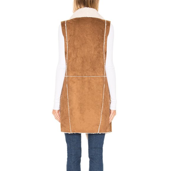 J+J New Women's Matilda Faux-Fur Open Front  IVORY Vest - Picture 4 of 4